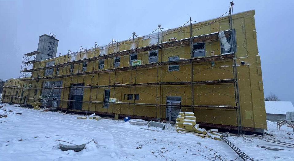 Продолжается строительство кургановского пожарного депо